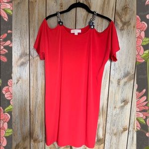 Michael Kors Red Off The Shoulder Top Size P/S